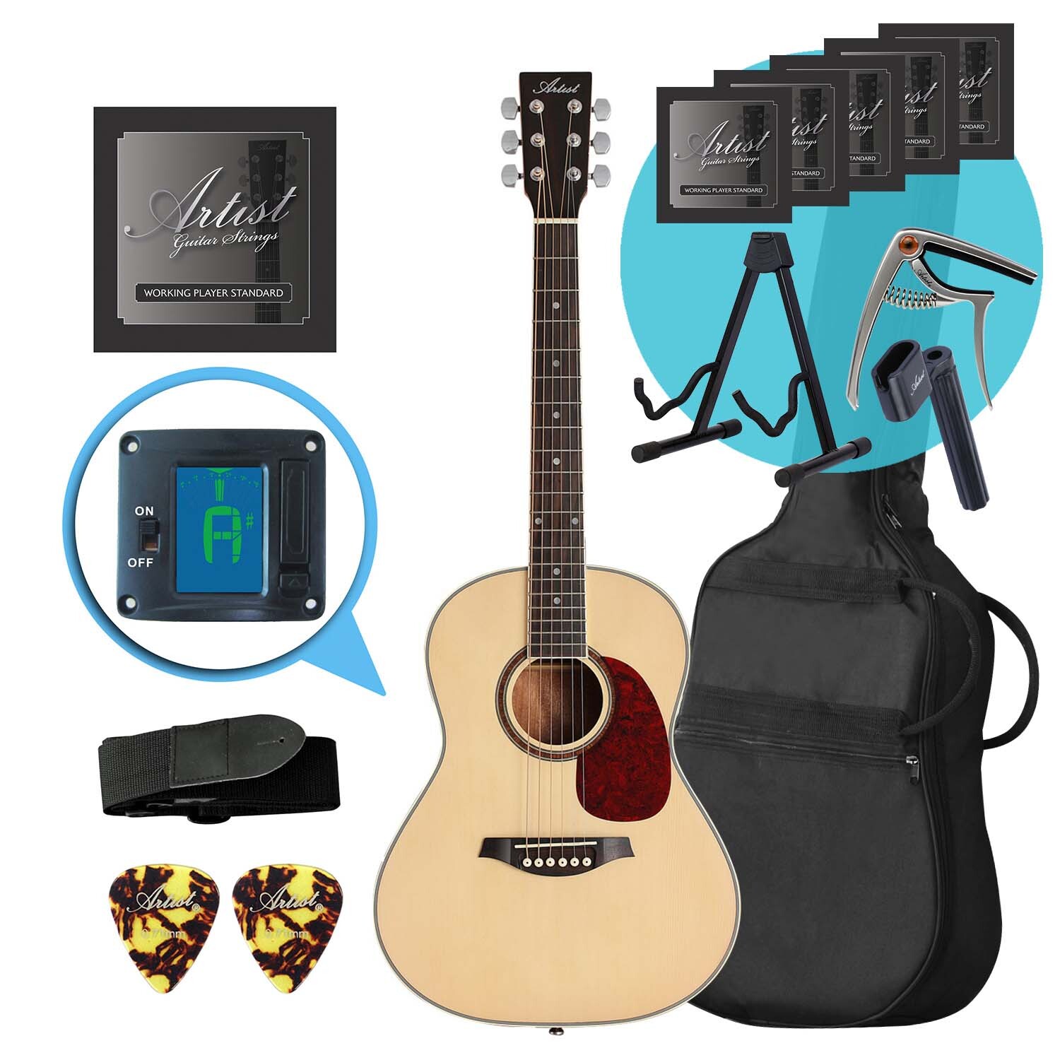 3/4 Size Beginner Acoustic Guitar Pack Guitar Lessons